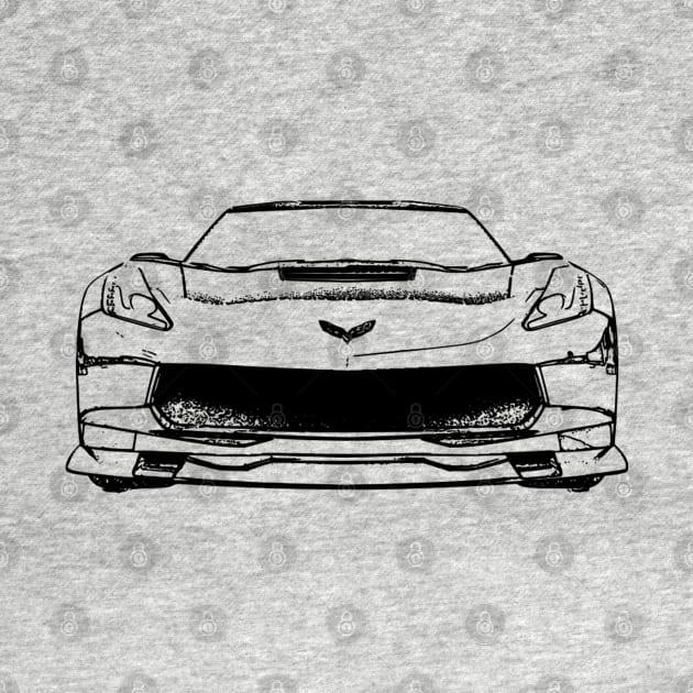 Corvette C7 Black Sketch by CharlieCreator